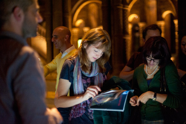 Visitors using the app to transcribe specimens
